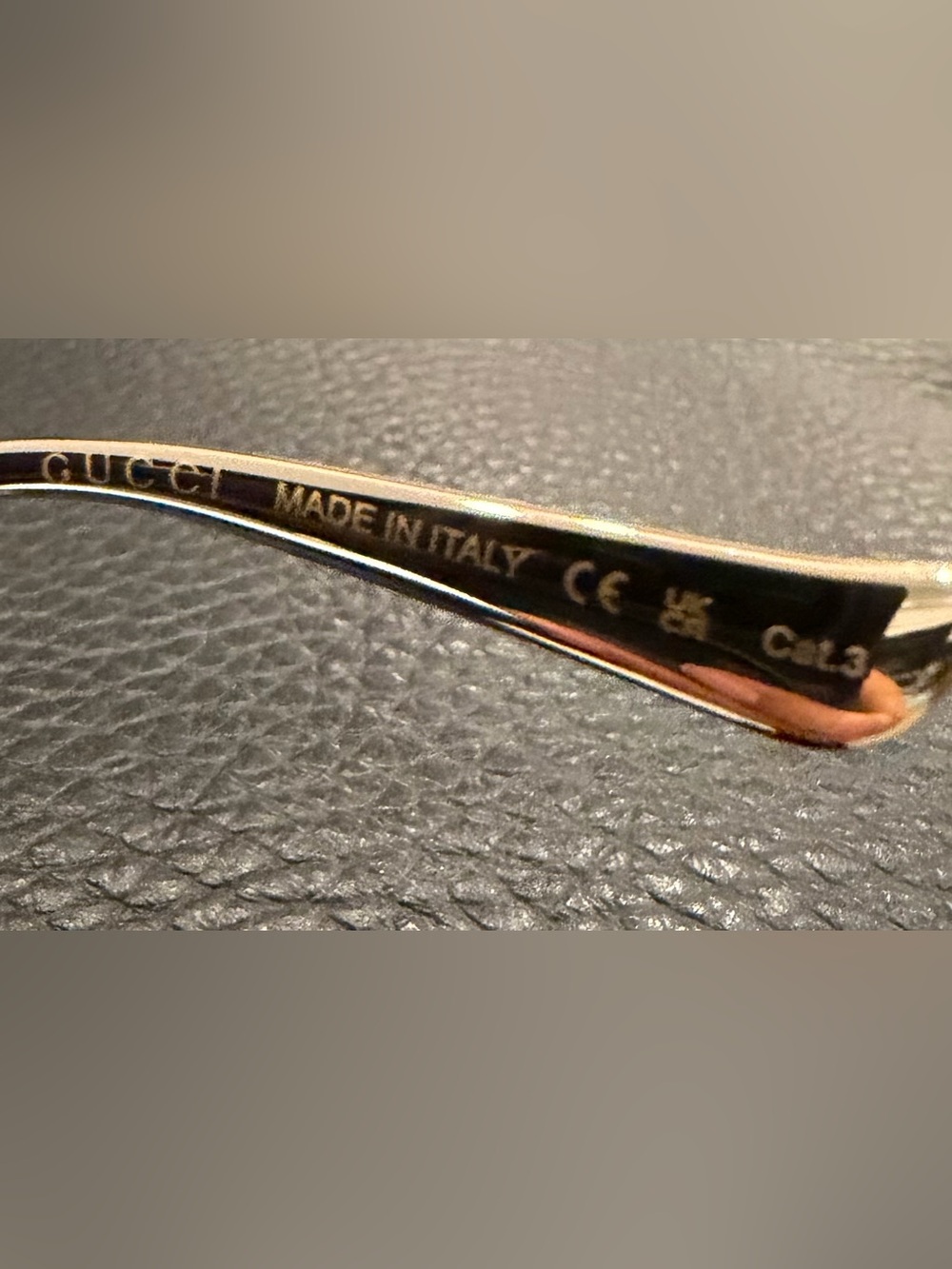 Gucci Gold Frame Sunglasses with Gray Lenses and Green-Red Temple Accents - Picture 6 of 7